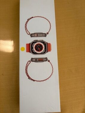 Smart Watch Ultra with yellow Sport Band and Titanium Case